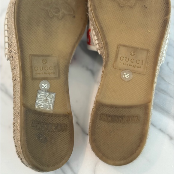 ♥️ GUCCI Rainbow & Neutral Plaque Espadrille 36 6 Excellent Condition Cute!! ♥️ - Picture 5 of 10